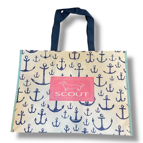 Scout Paper Store Collab Blue Anchor Tote Bag Foldable Travel Large Carry On - Picture 5 of 6